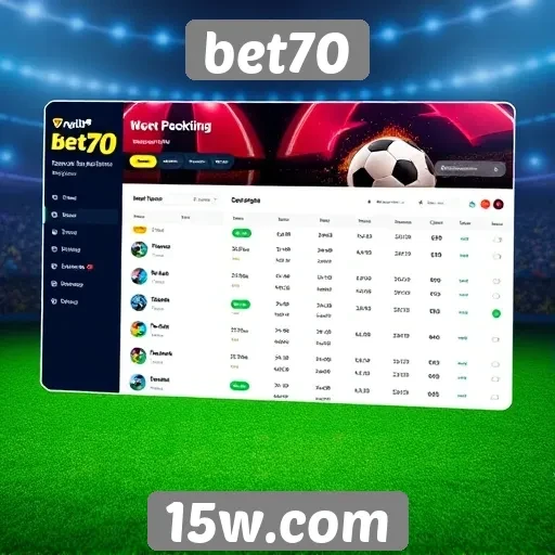 Avaliação da interface do usuário do bet70